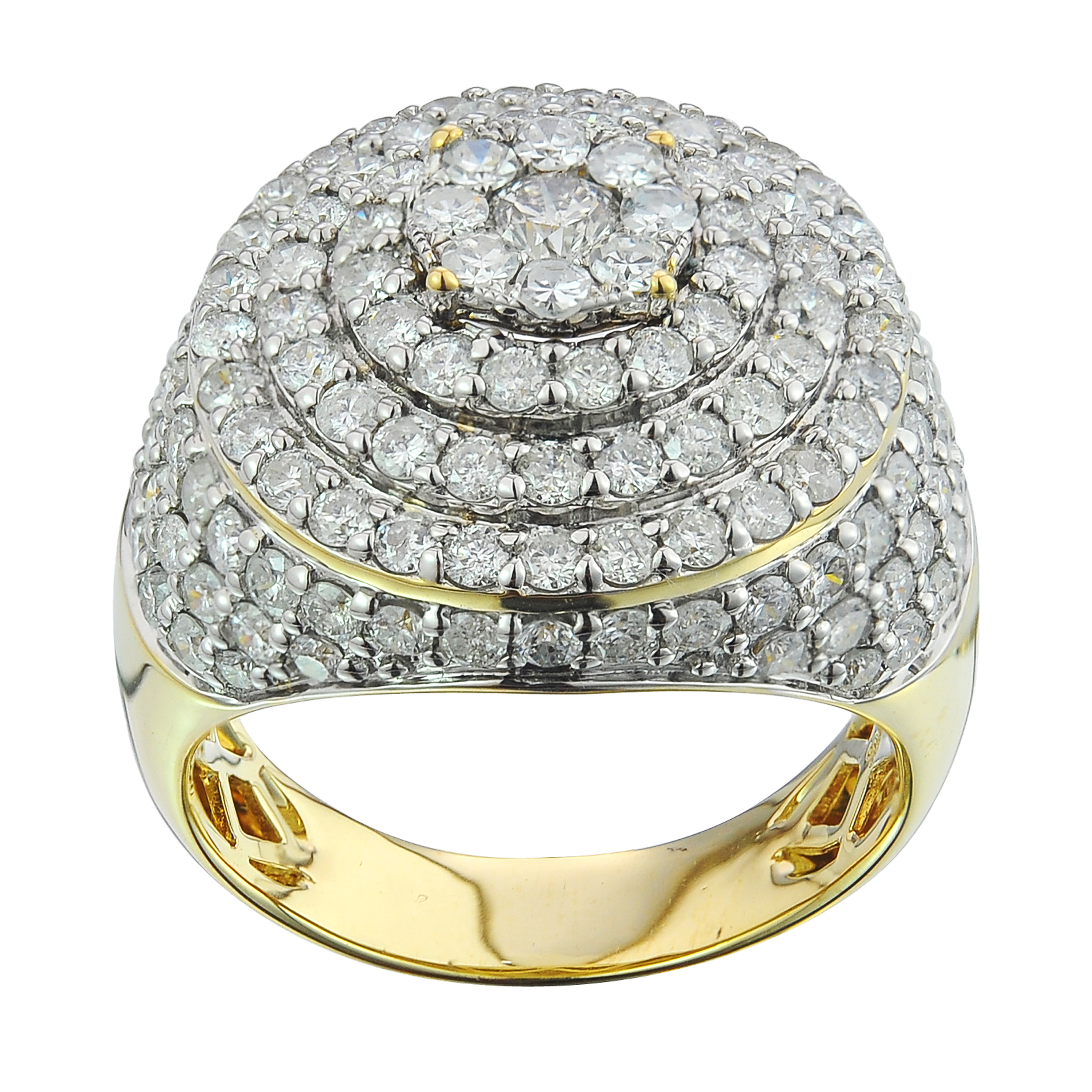 Diamond Men's Ring  4.22 ct. 10K Yellow Gold